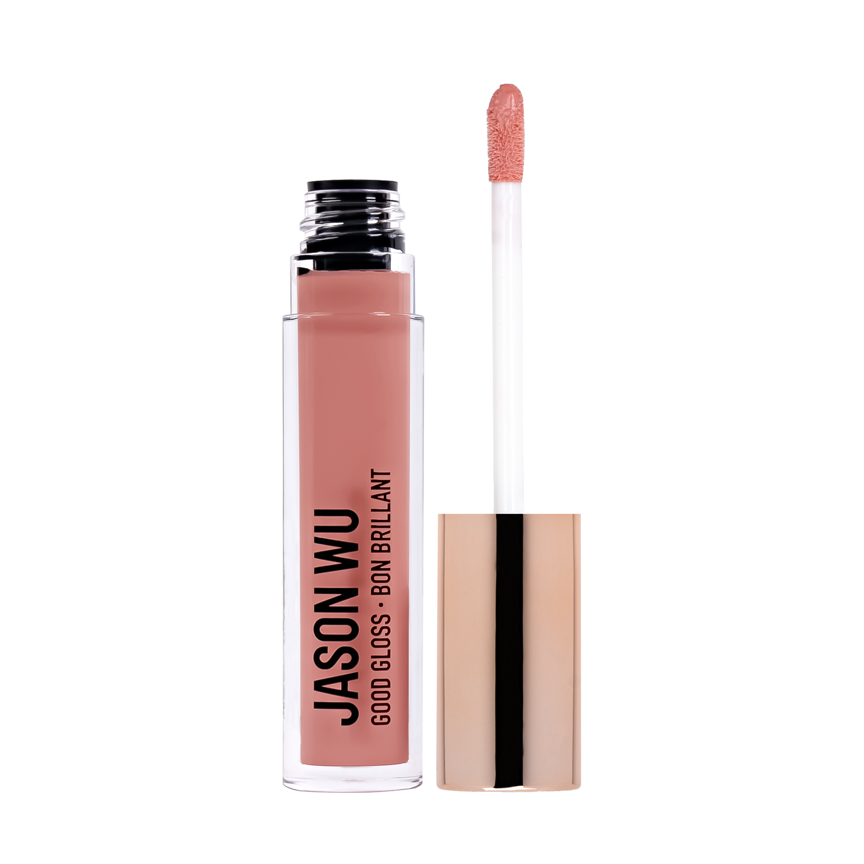 Open bottle of Jason Wu lip gloss with applicator wand