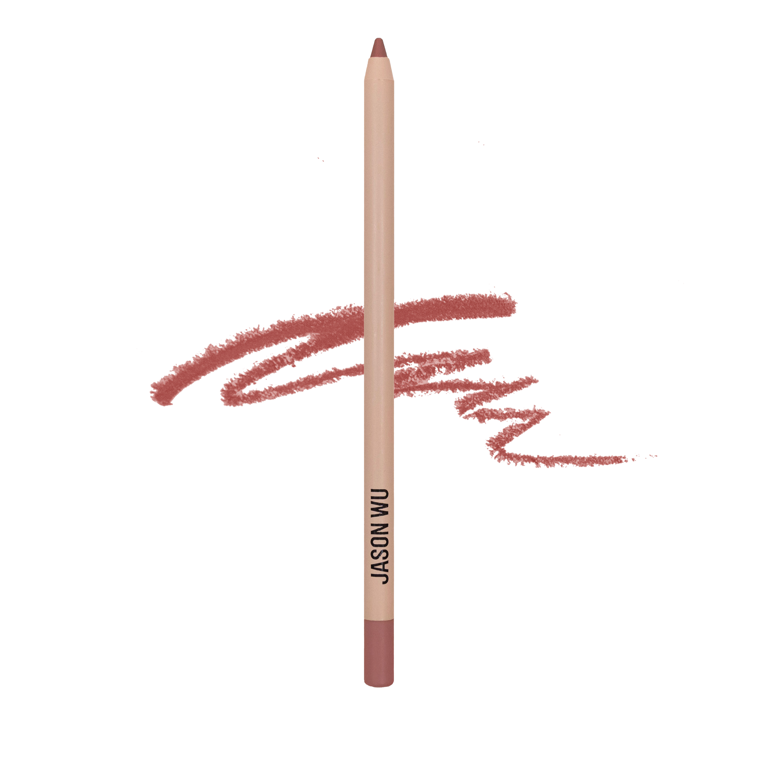 Lip liner pencil with light brown shade scribble