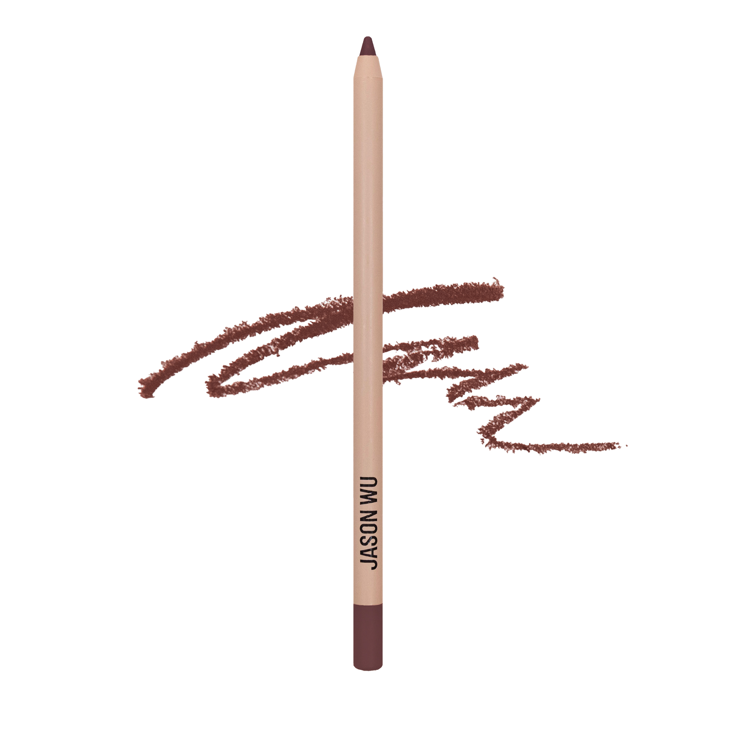 Brown lip liner pencil with scribble marks