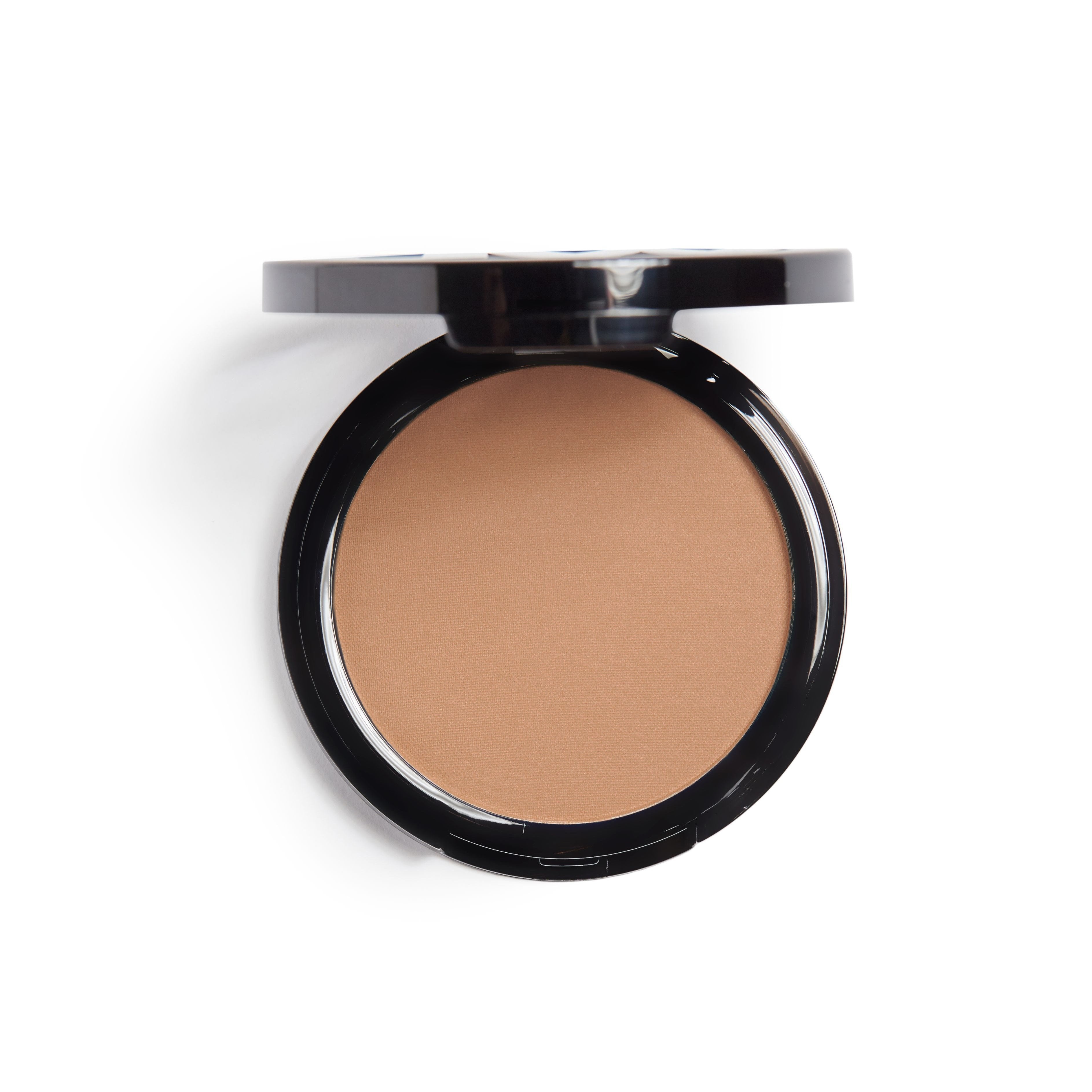 Open compact of brown face powder