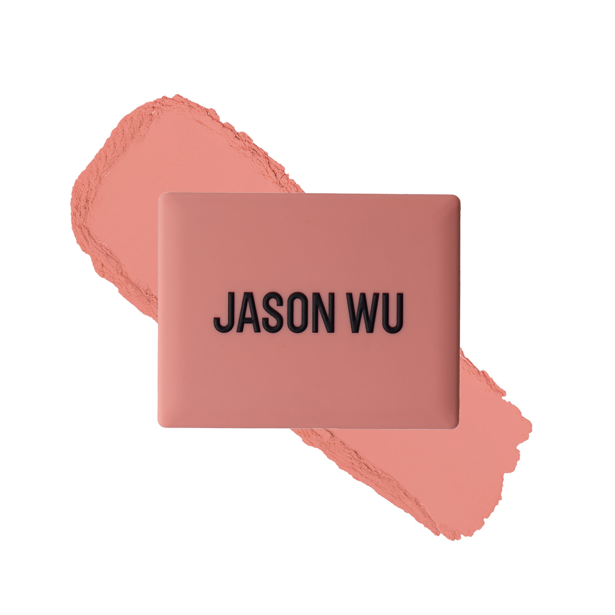 Jason Wu makeup product against pink brush swipe background