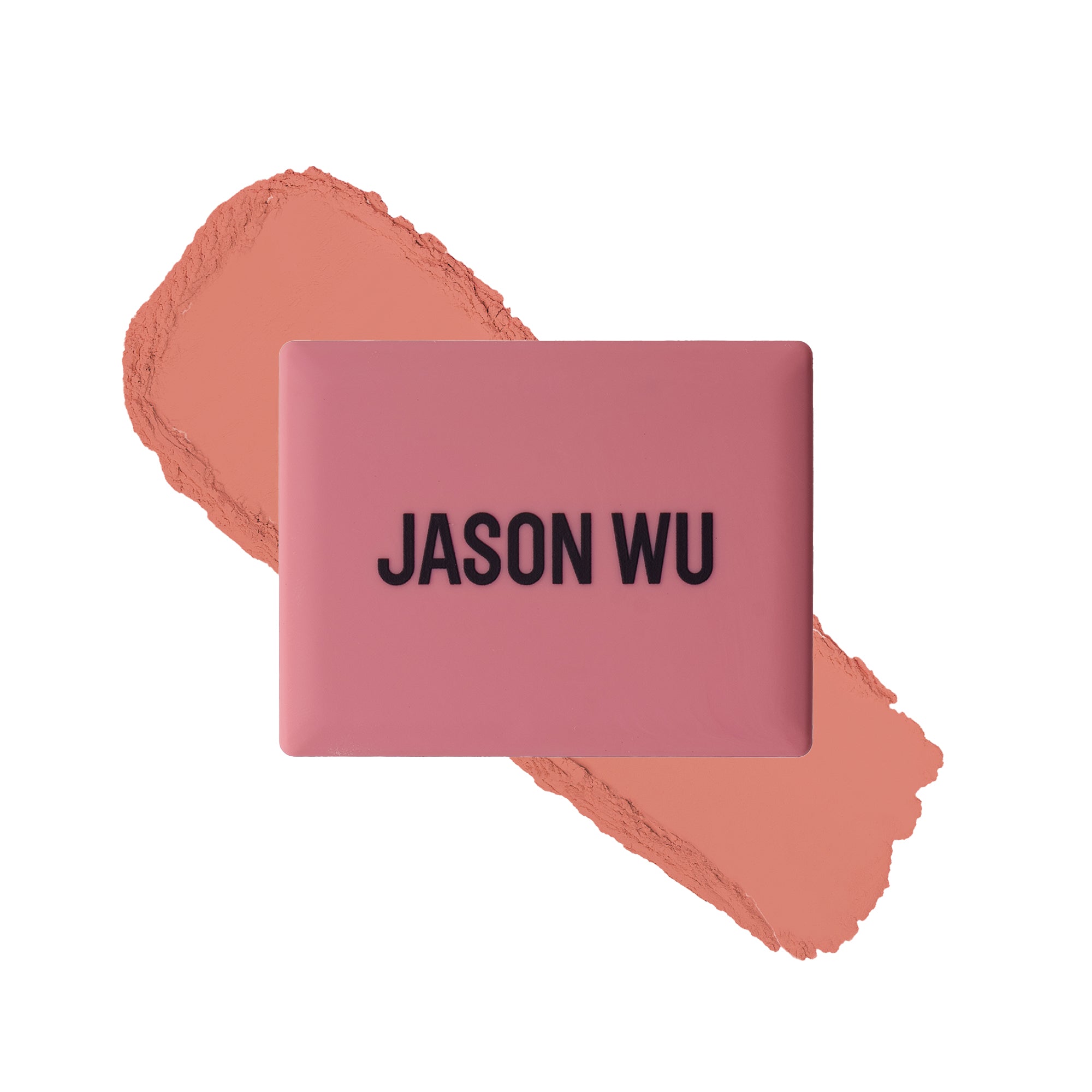 Pink makeup compact with 'Jason Wu' text on a swatch of color