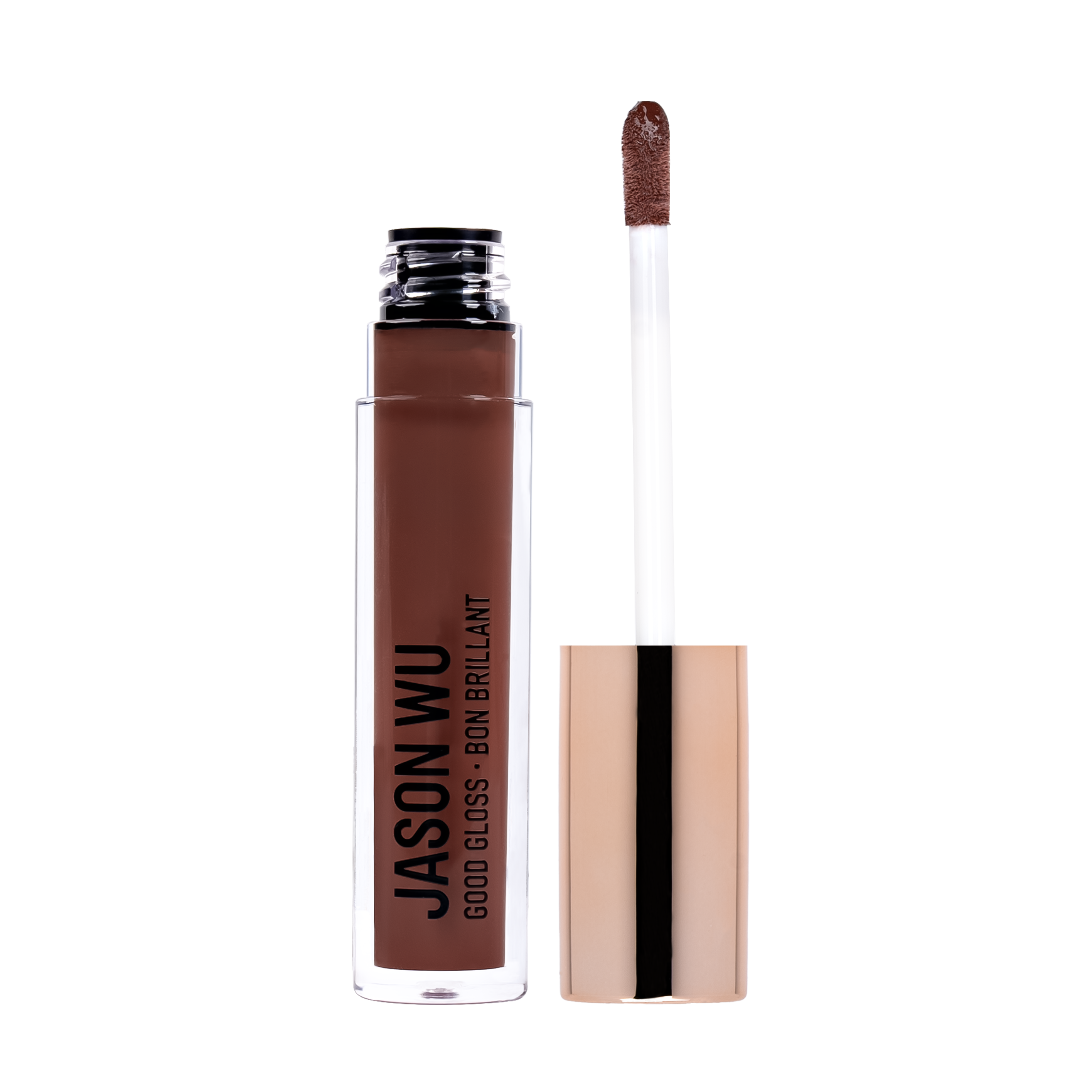 Brown lip gloss with applicator wand by Jason Wu.