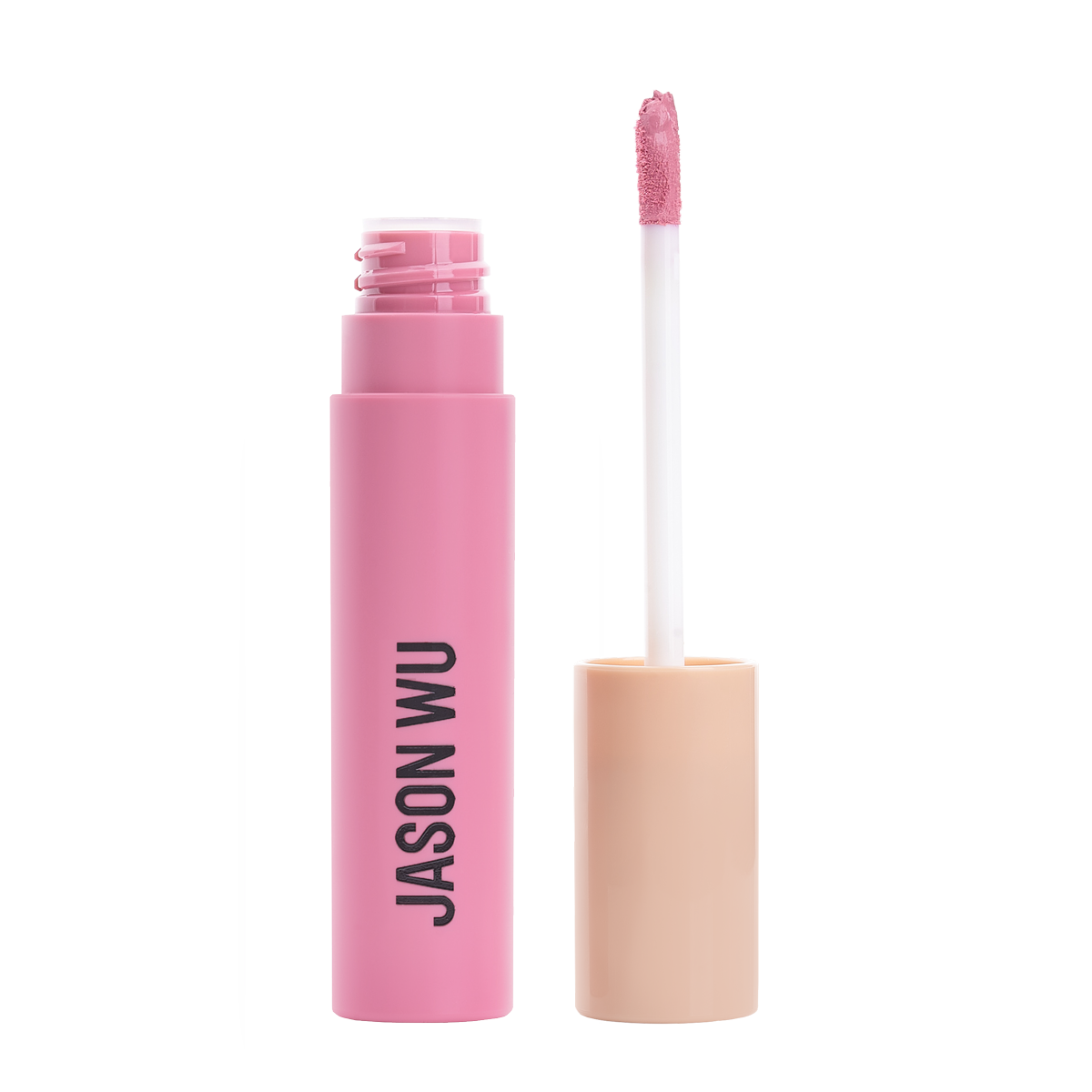 Open pink lip gloss with applicator