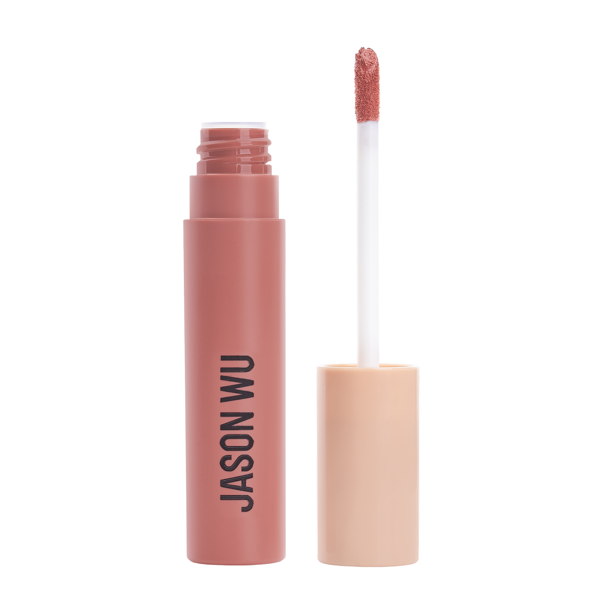 Lipstick tube and applicator with brand name visible