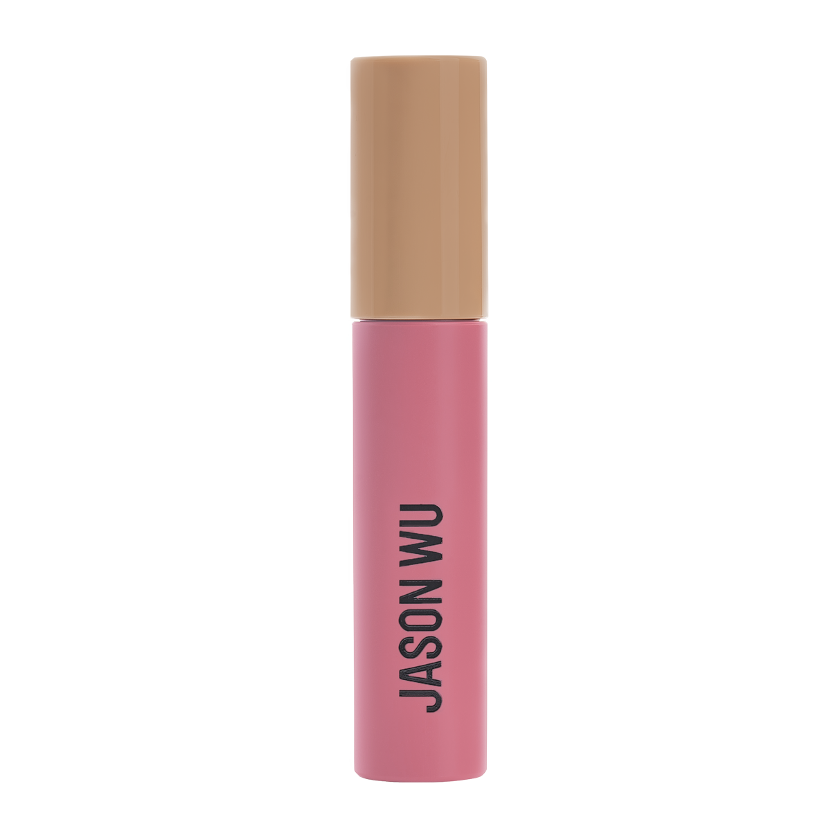 Pink lipstick tube with beige cap