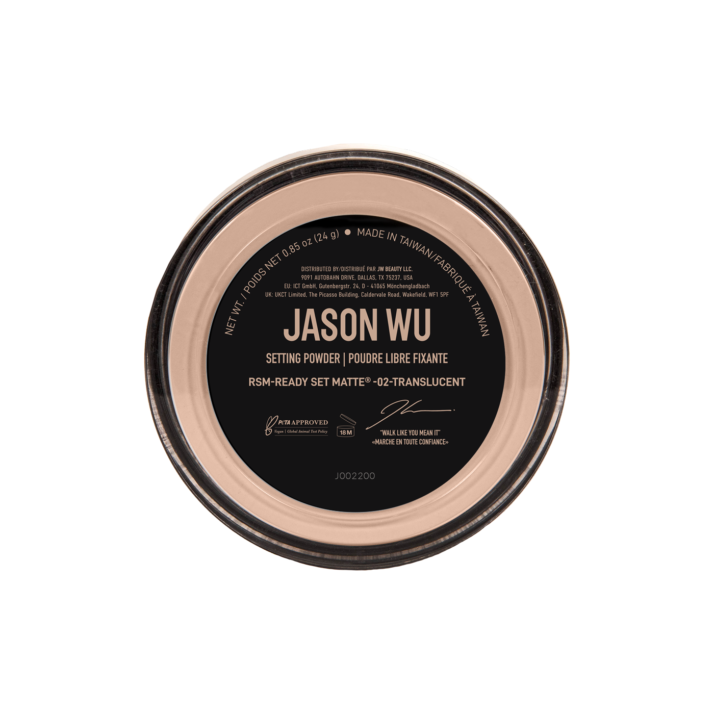 Top view of Jason Wu setting powder container lid