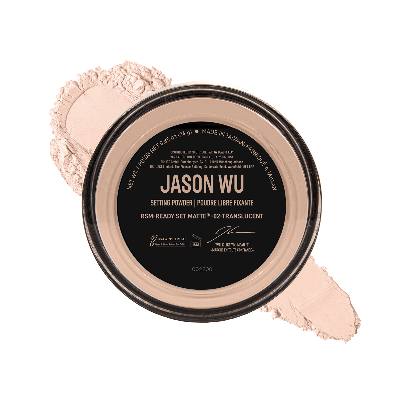 Jason Wu setting powder container with powder spill