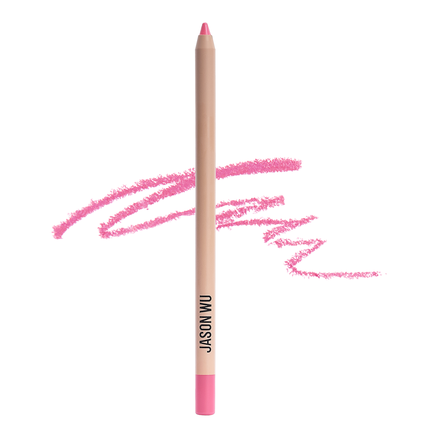 Pink lip liner pencil with scribble marks