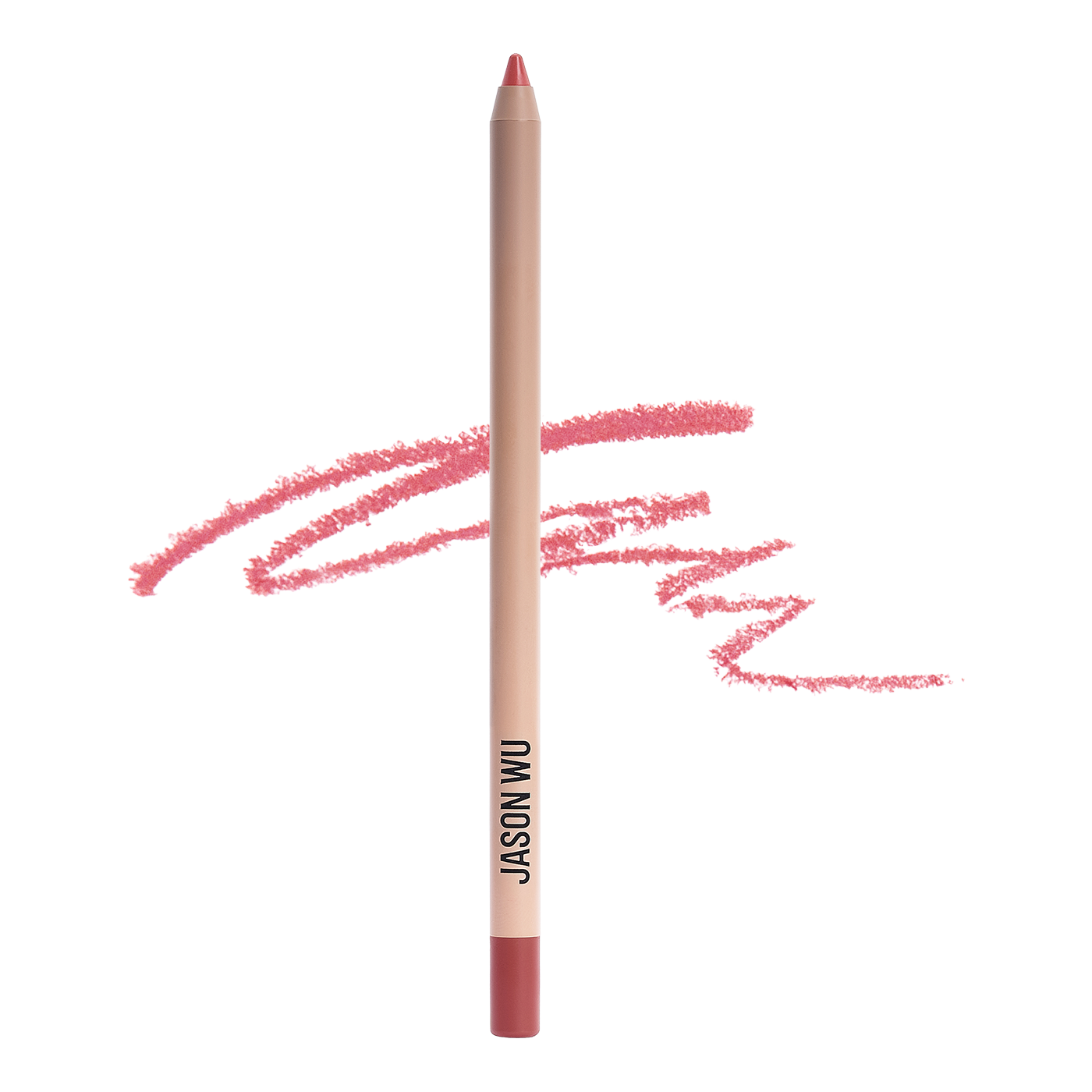 Pink lip liner pencil with scribble stroke