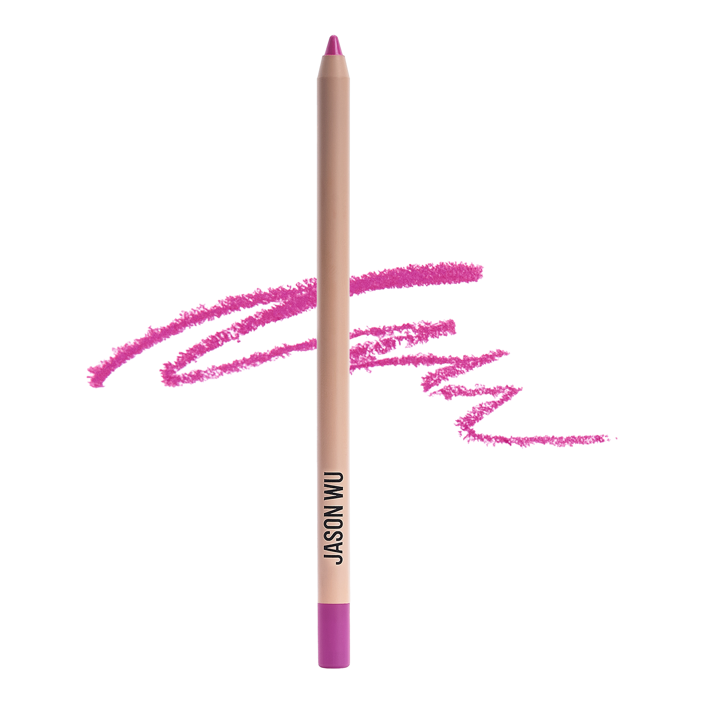 Pink makeup pencil with drawn lines