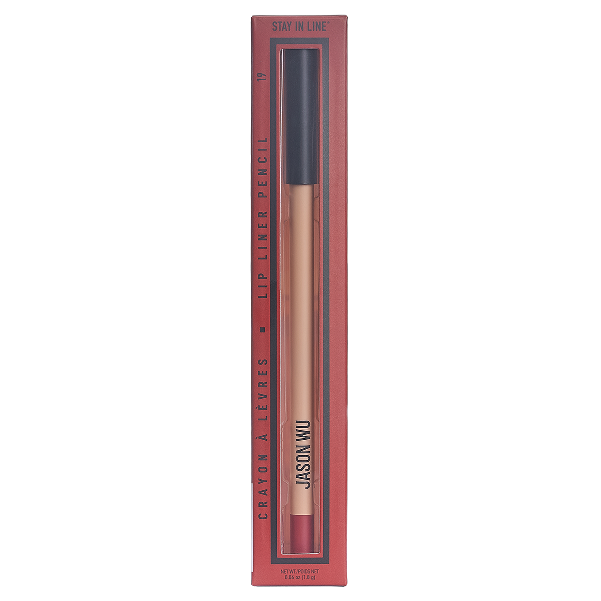 Lip liner pencil in red packaging labeled 'Jason Wu'