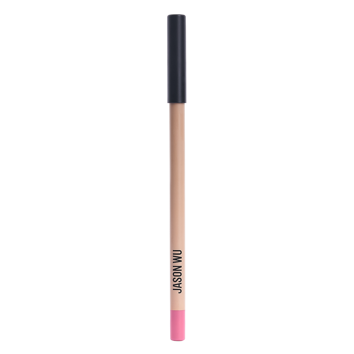 Lip liner pencil with black cap and pink tip