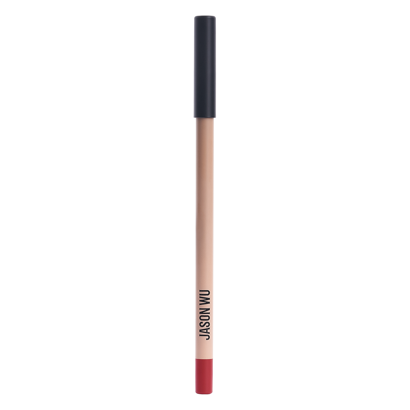 Red lip liner pencil with black cap